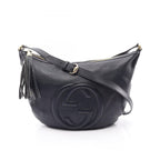 Gucci Shoulder Bag Soho Interlocking Navy Leather