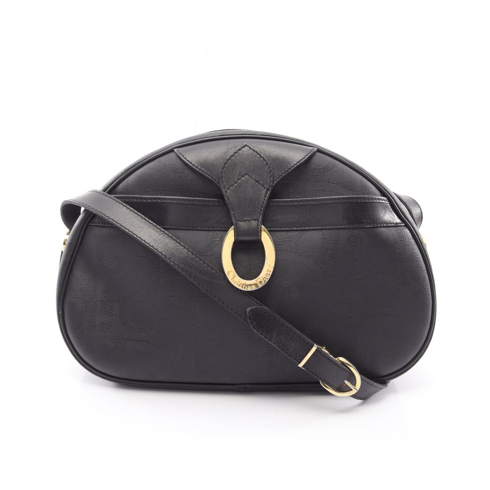 Dior Shoulder Bag Trotter Black Canvas Leather