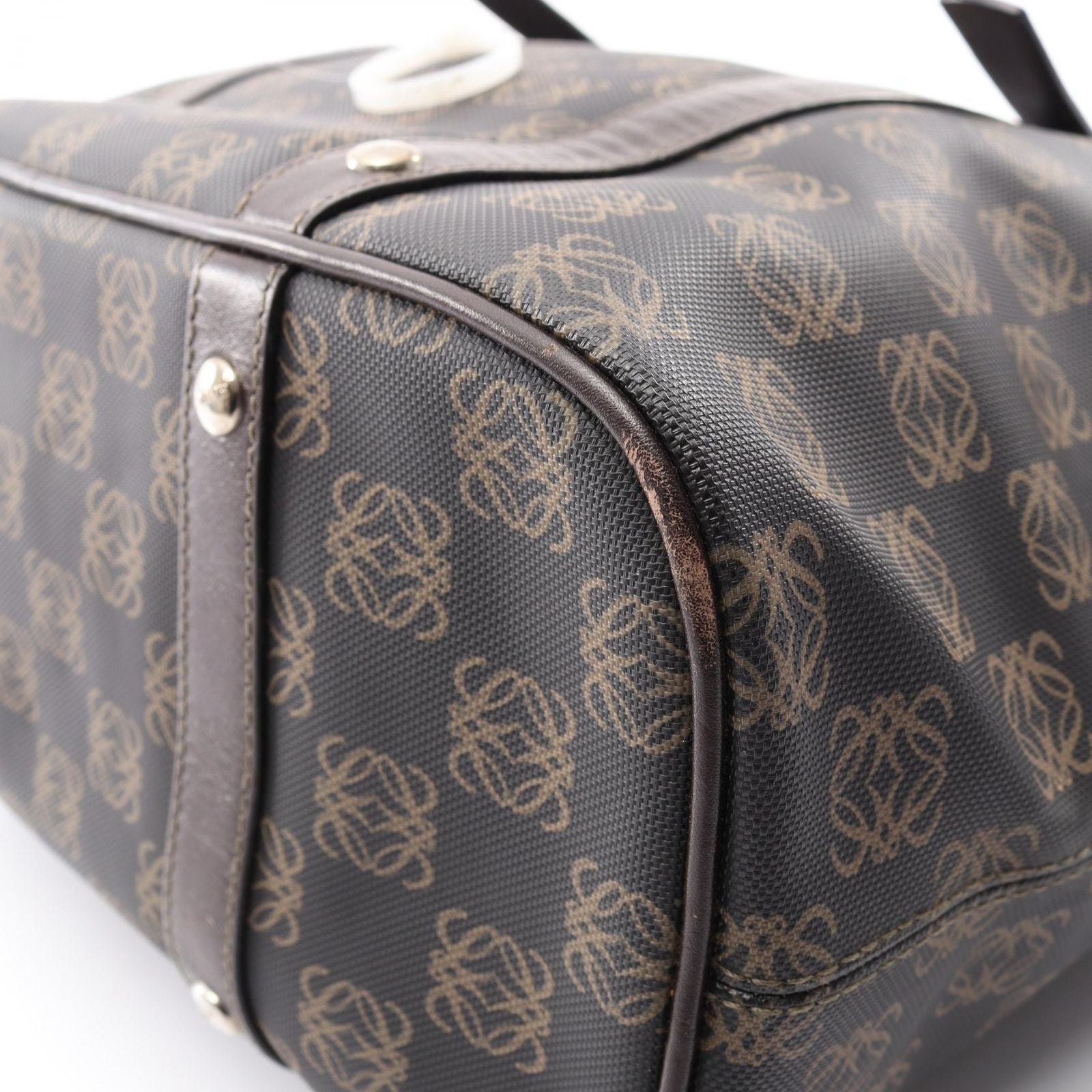 Loewe Tote Repeat Anagram Brown Leather Canvas — view 5
