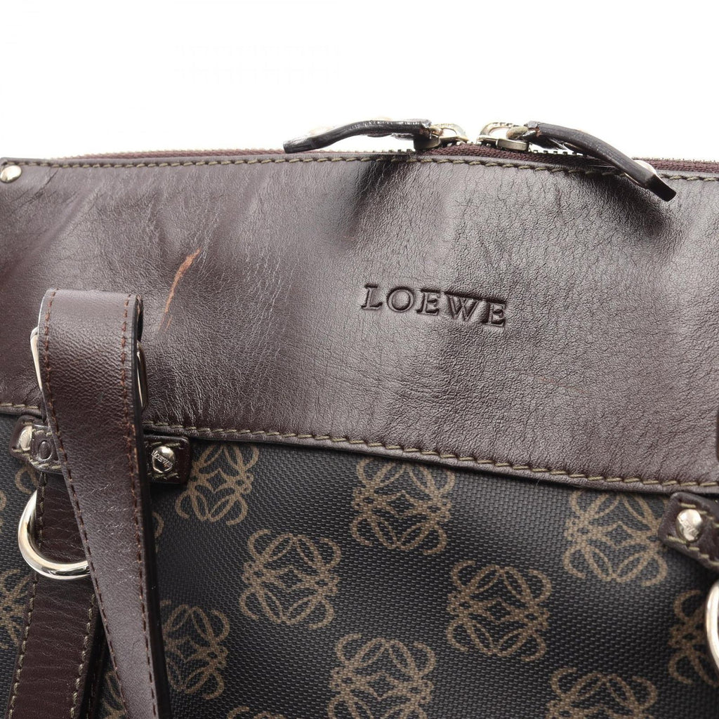 Loewe Tote Repeat Anagram Brown Leather Canvas — view 8