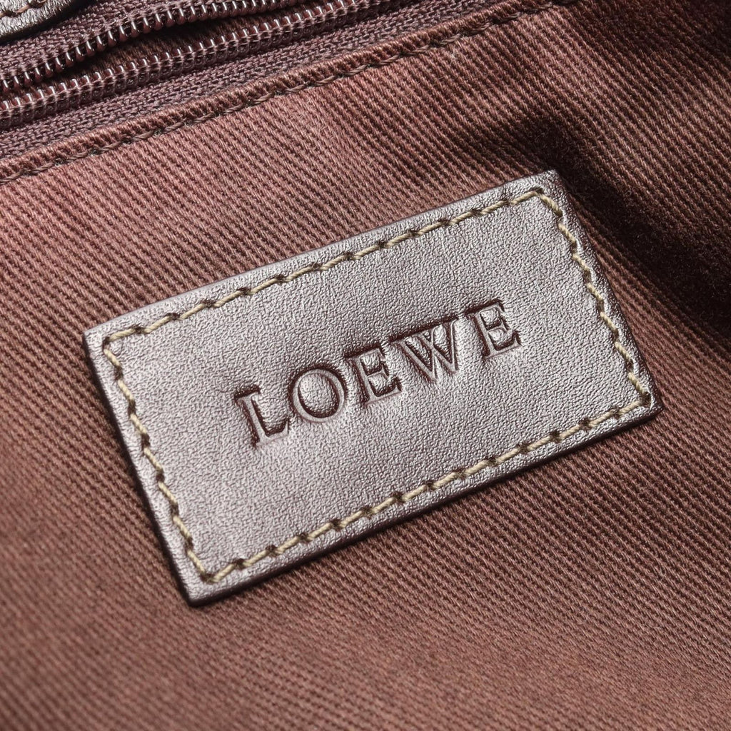 Loewe Tote Repeat Anagram Brown Leather Canvas — view 4