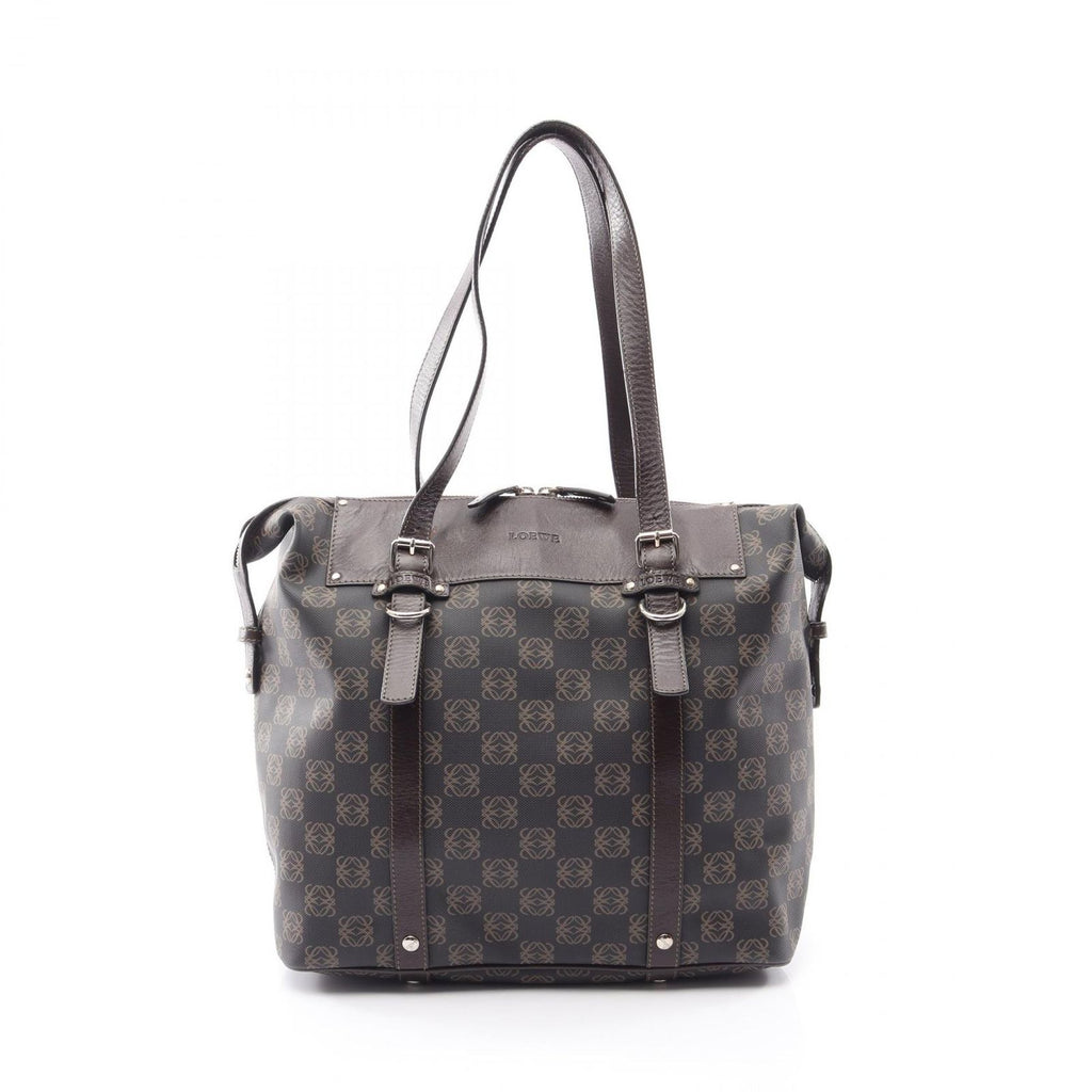Loewe Tote Repeat Anagram Brown Leather Canvas