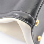 Prada Tote Galleria 2-Way Black Ivory Saffiano Leather Large Handbag — view 7