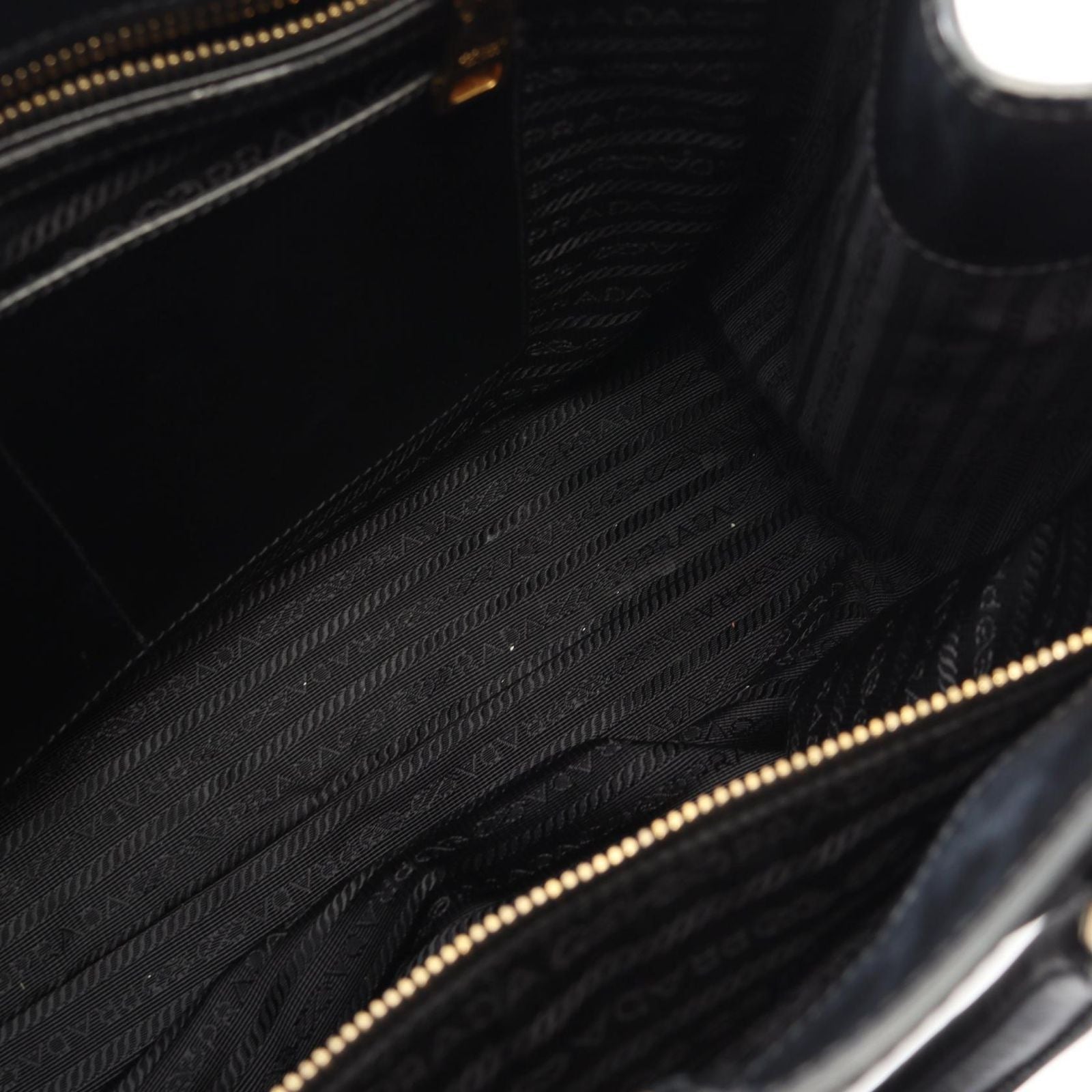 Prada Tote Galleria 2-Way Black Ivory Saffiano Leather Large Handbag — view 5