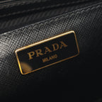 Prada Tote Galleria 2-Way Black Ivory Saffiano Leather Large Handbag — view 4