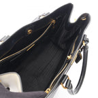 Prada Tote Galleria 2-Way Black Ivory Saffiano Leather Large Handbag — view 3