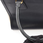 Prada Tote Galleria 2-Way Black Ivory Saffiano Leather Large Handbag — view 9