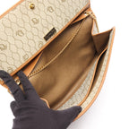 Dior Shoulder Bag Honeycomb Beige Brown Canvas Leather Pattern Chain — view 3