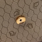 Dior Shoulder Bag Honeycomb Beige Brown Canvas Leather Pattern Chain — view 5