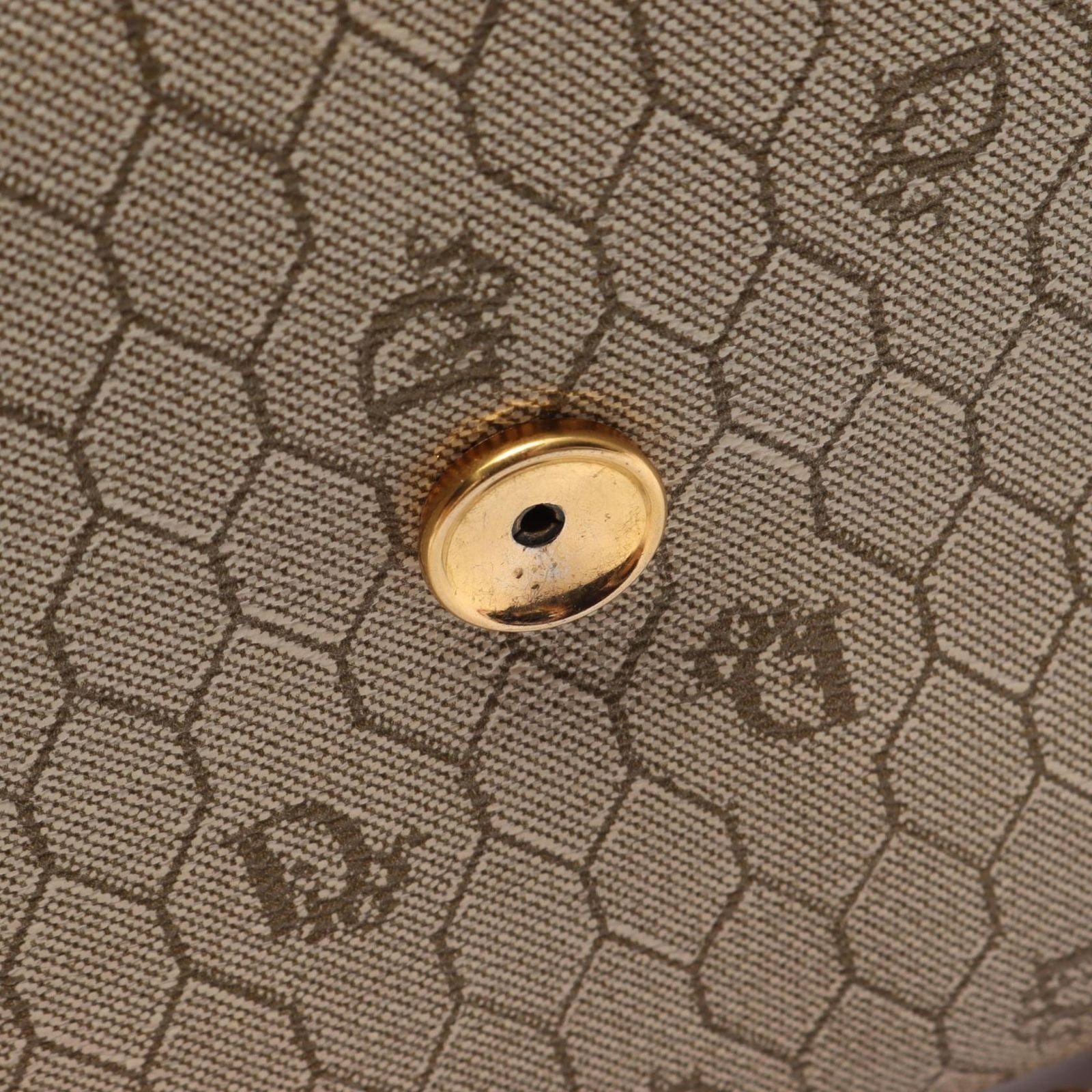 Dior Shoulder Bag Honeycomb Beige Brown Canvas Leather Pattern Chain — view 5