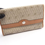 Dior Shoulder Bag Honeycomb Beige Brown Canvas Leather Pattern Chain — view 7