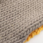Fendi Scarf Logo Logie Yellow Gray Wool — view 5