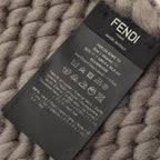 Fendi Scarf Logo Logie Yellow Gray Wool — view 2