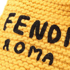 Fendi Scarf Logo Logie Yellow Gray Wool — view 7
