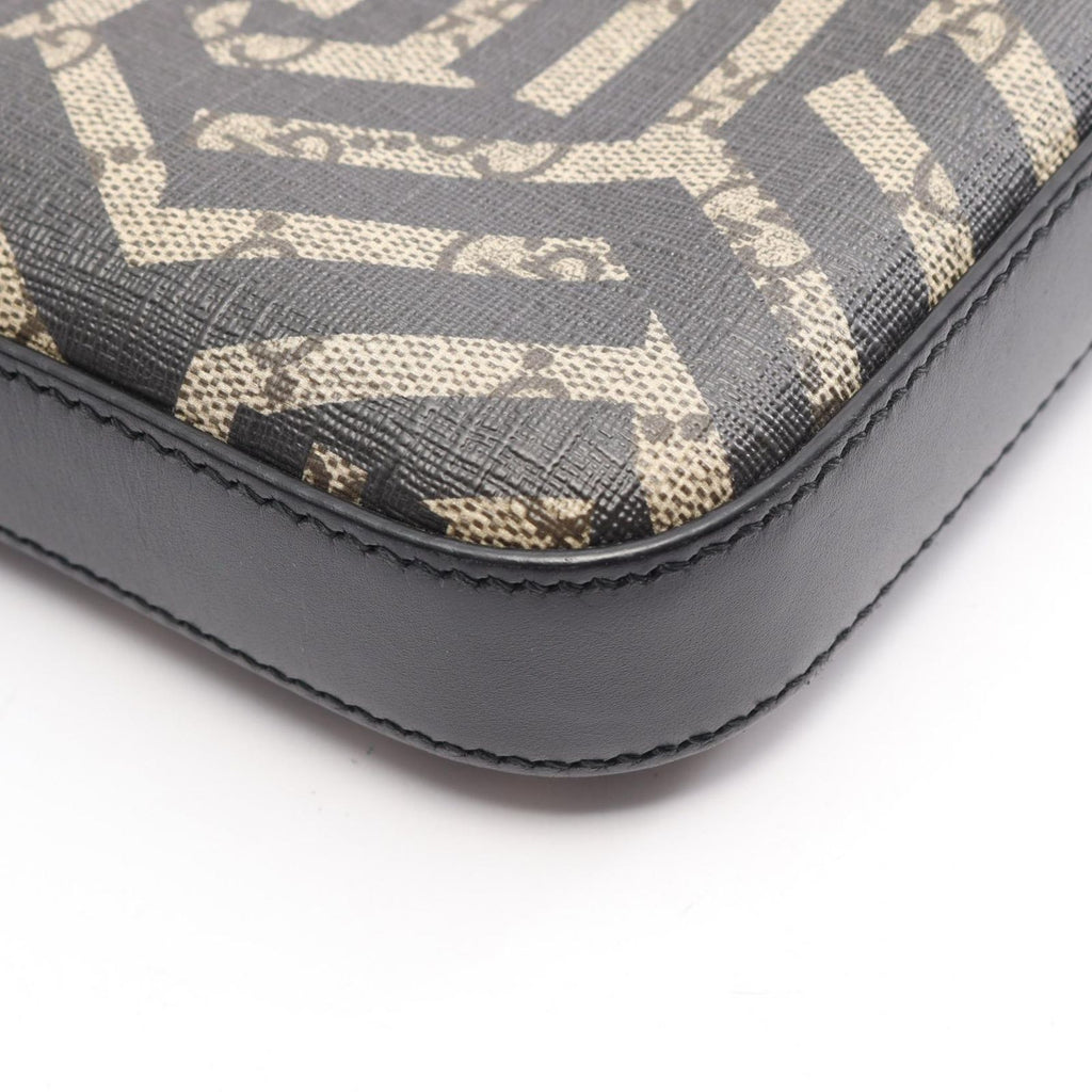 Gucci Shoulder Bag GG Carre Bag Khaki Canvas Leather — view 6