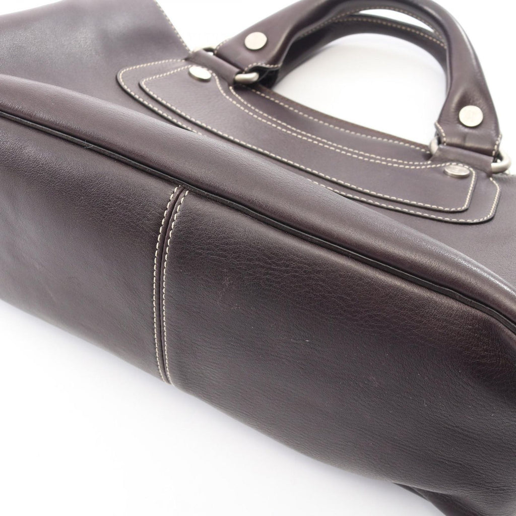 Celine Handbag Boogie Bag Dark Brown Leather — view 9