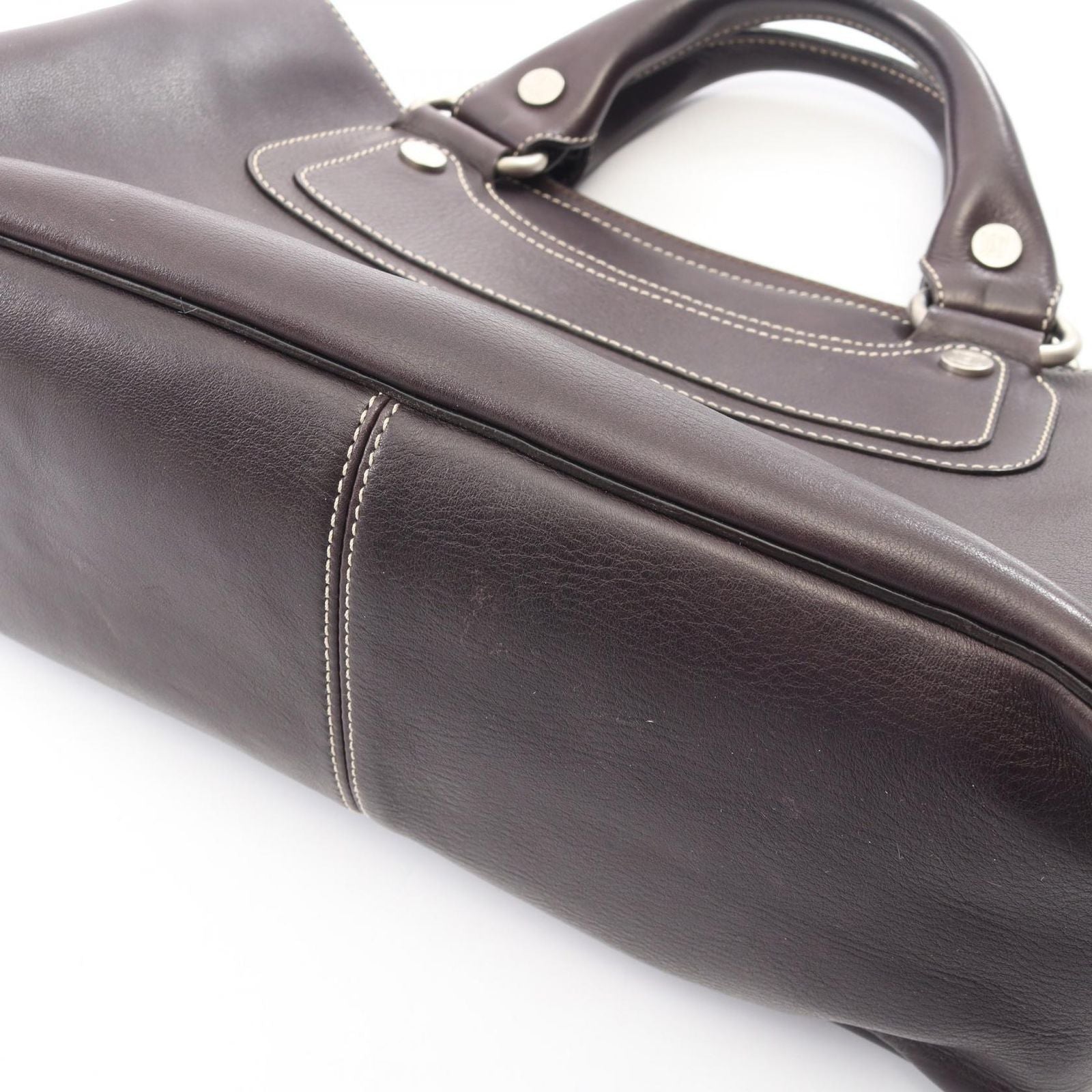 Celine Handbag Boogie Bag Dark Brown Leather — view 9