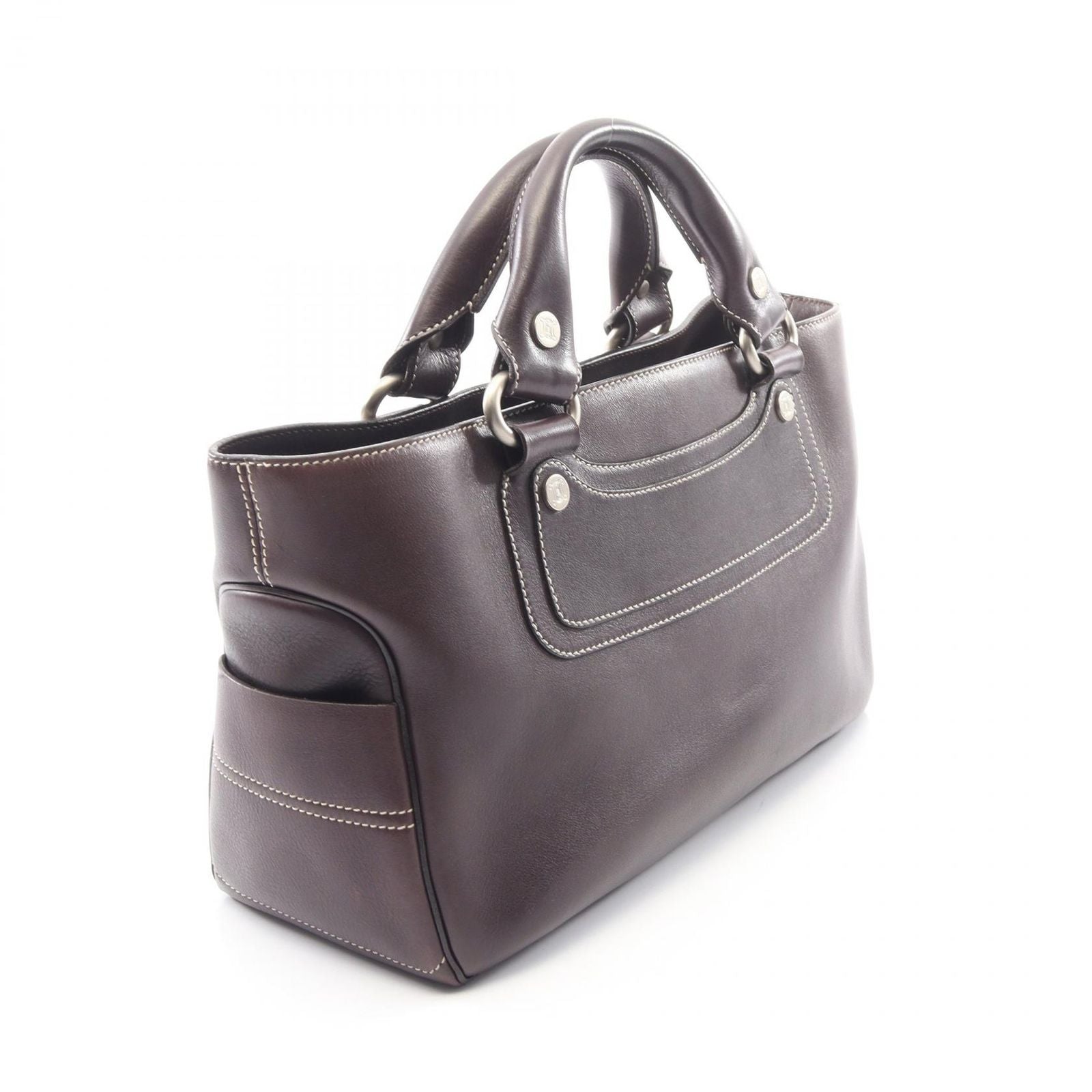 Celine Handbag Boogie Bag Dark Brown Leather — view 2