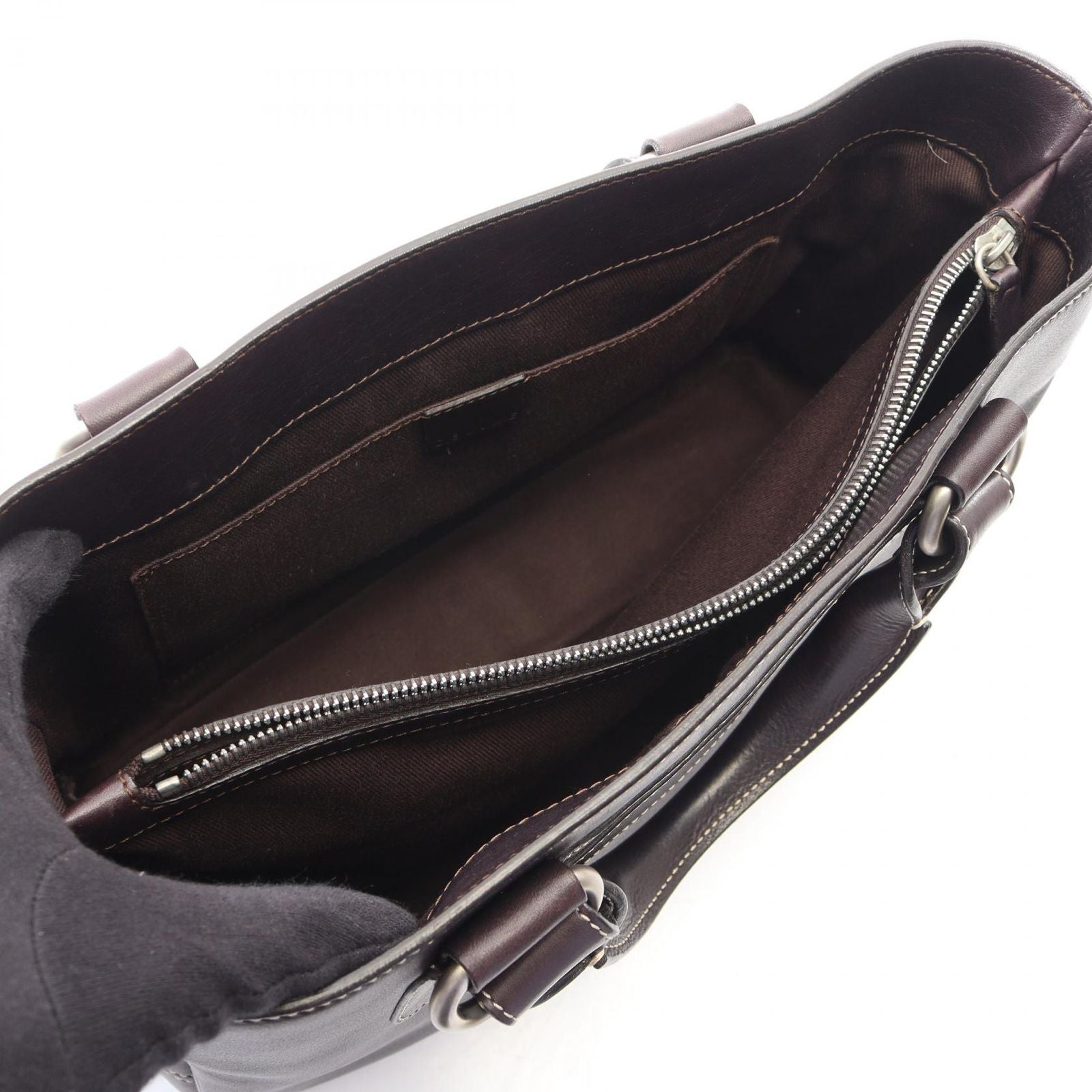 Celine Handbag Boogie Bag Dark Brown Leather — view 3