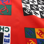 Chanel Scarf CC Logo Red Silk — view 7
