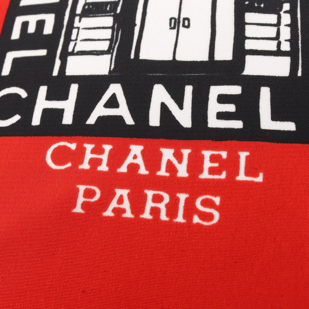 Chanel Scarf CC Logo Red Silk — view 2