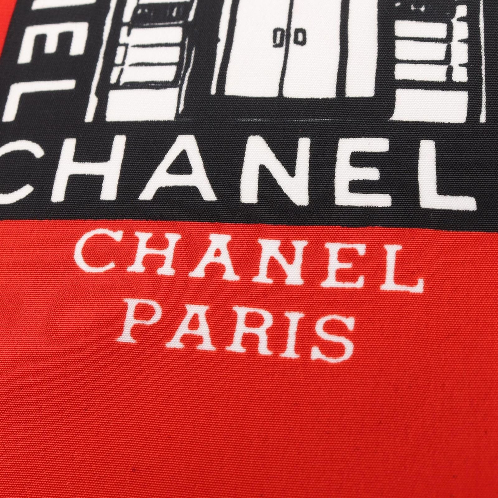 Chanel Scarf CC Logo Red Silk — view 2