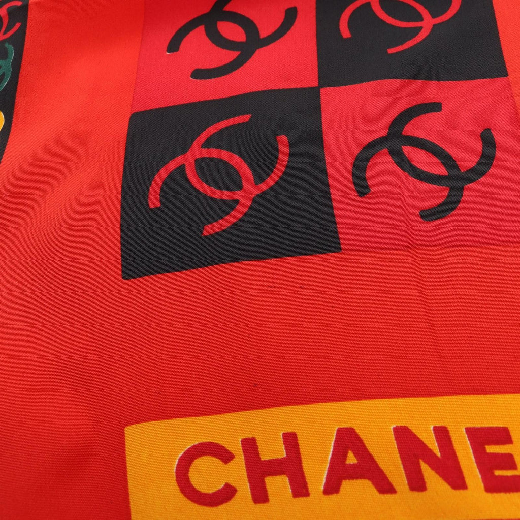 Chanel Scarf CC Logo Red Silk — view 6