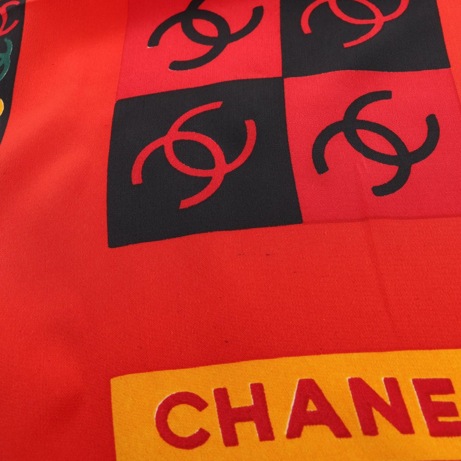 Chanel Scarf CC Logo Red Silk — view 6