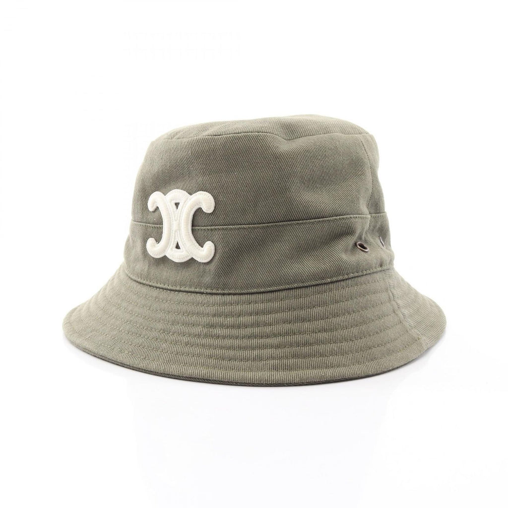 Celine Hat Triomphe Bucket Green