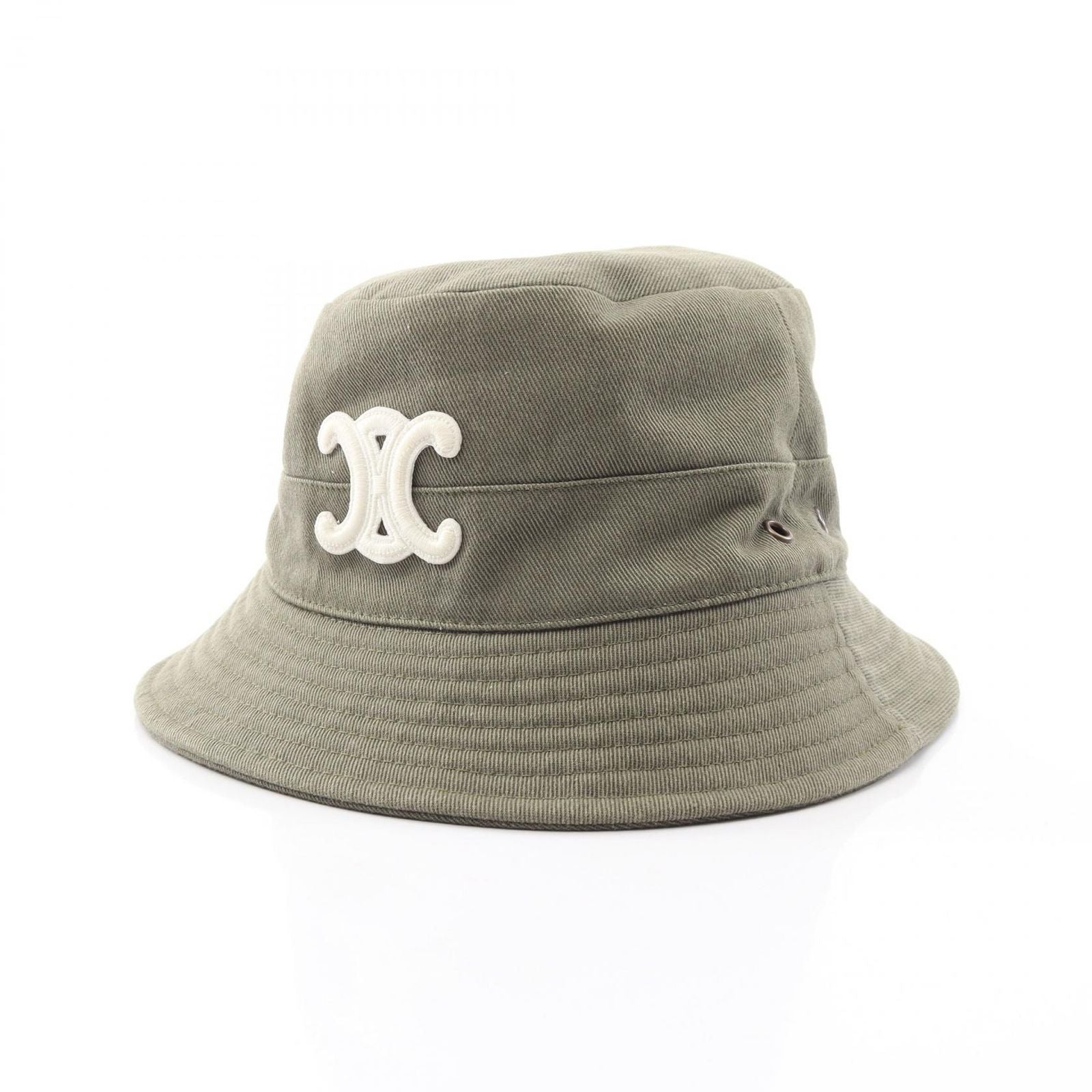Celine Hat Triomphe Bucket Green