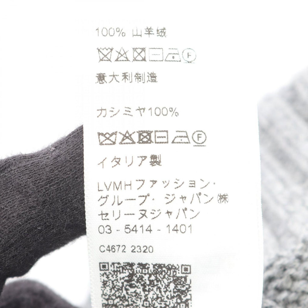 Celine Knit Cap Triomphe Embroidery Cap Gray — view 5
