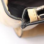 Prada Tote Triangle Logo 2-Way Light Beige Leather — view 5