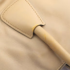 Prada Tote Triangle Logo 2-Way Light Beige Leather — view 8