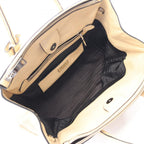 Prada Tote Triangle Logo 2-Way Light Beige Leather — view 3