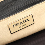 Prada Tote Triangle Logo 2-Way Light Beige Leather — view 4