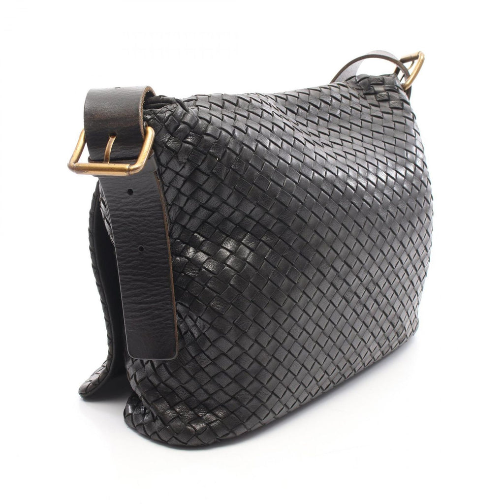Bottega Veneta Shoulder Bag Intrecciato Black Leather — view 2