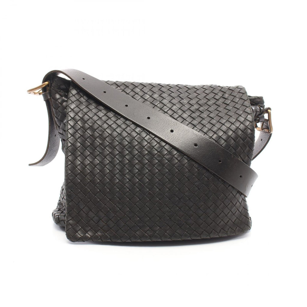 Bottega Veneta Shoulder Bag Intrecciato Black Leather