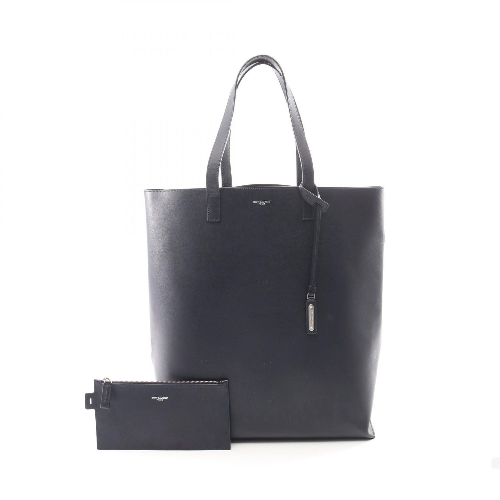 Saint Laurent Paris Tote Shopping Dark Navy Leather