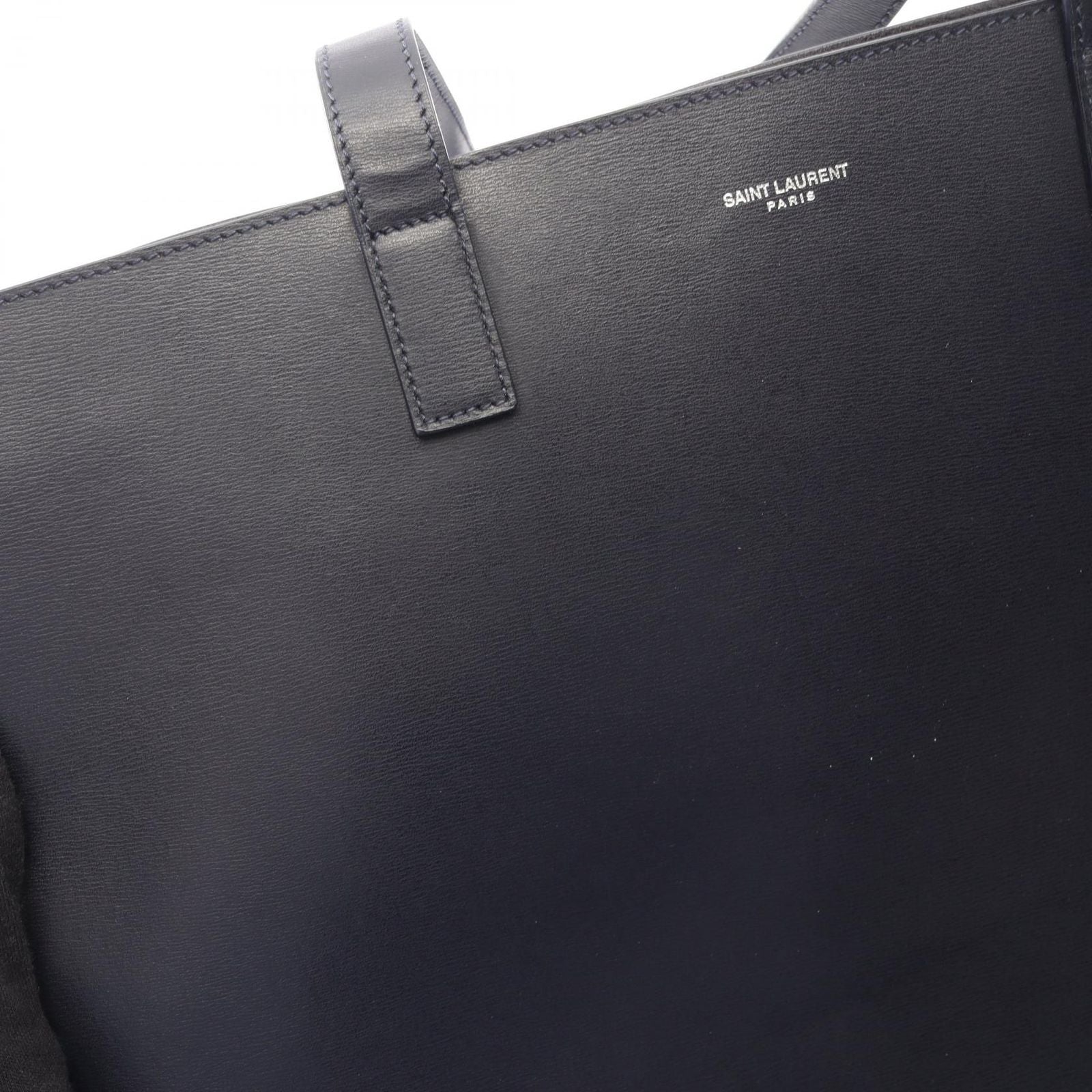 Saint Laurent Paris Tote Shopping Dark Navy Leather — view 7