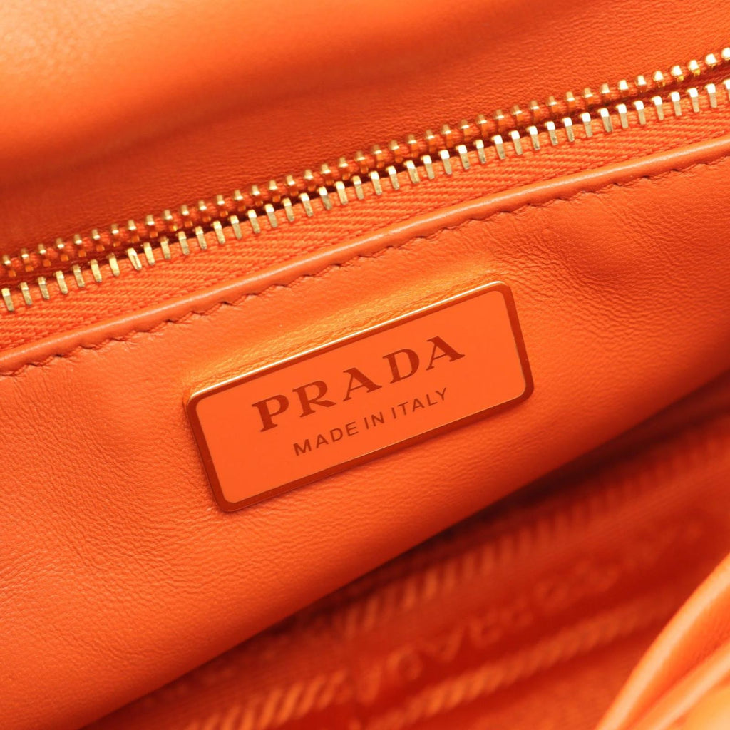 Prada Shoulder Bag 2-Way Orange Leather — view 4