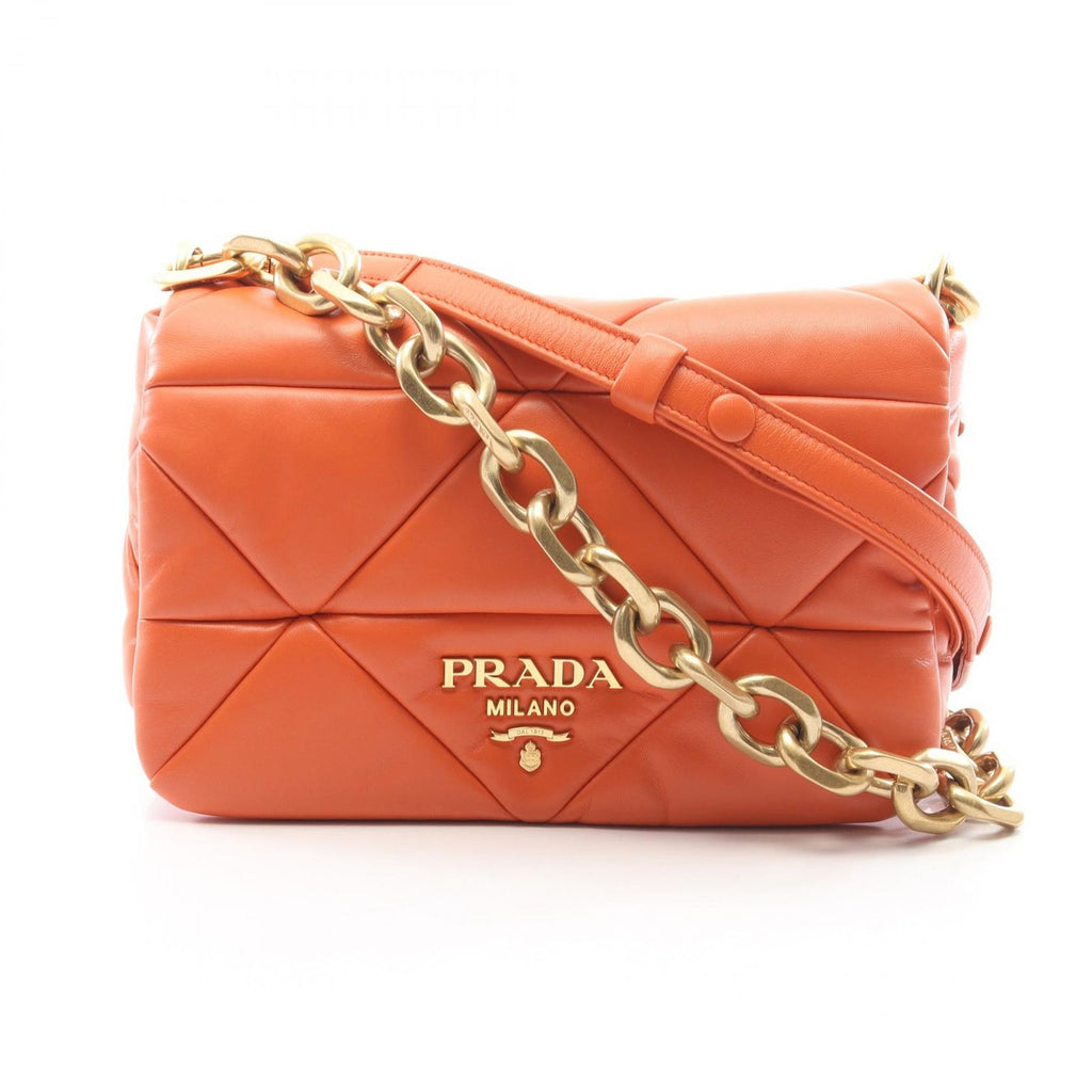 Prada Shoulder Bag 2-Way Orange Leather
