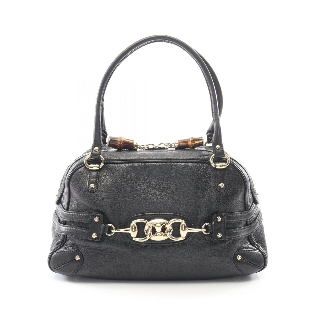 Gucci Bamboo Horsebit Black Leather Shoulder