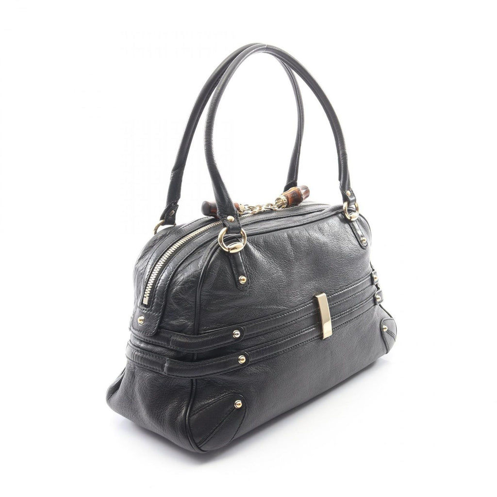 Gucci Bamboo Horsebit Black Leather Shoulder — view 2