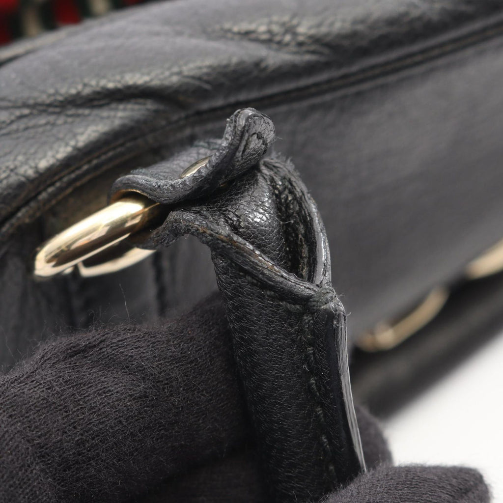 Gucci Bamboo Horsebit Black Leather Shoulder — view 6