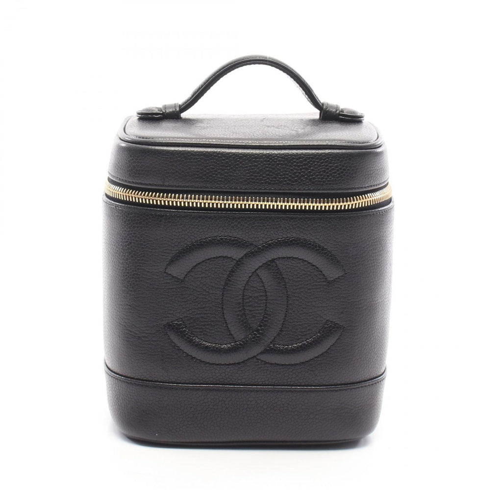 Chanel Handbag CC Logo Black Caviar Leather