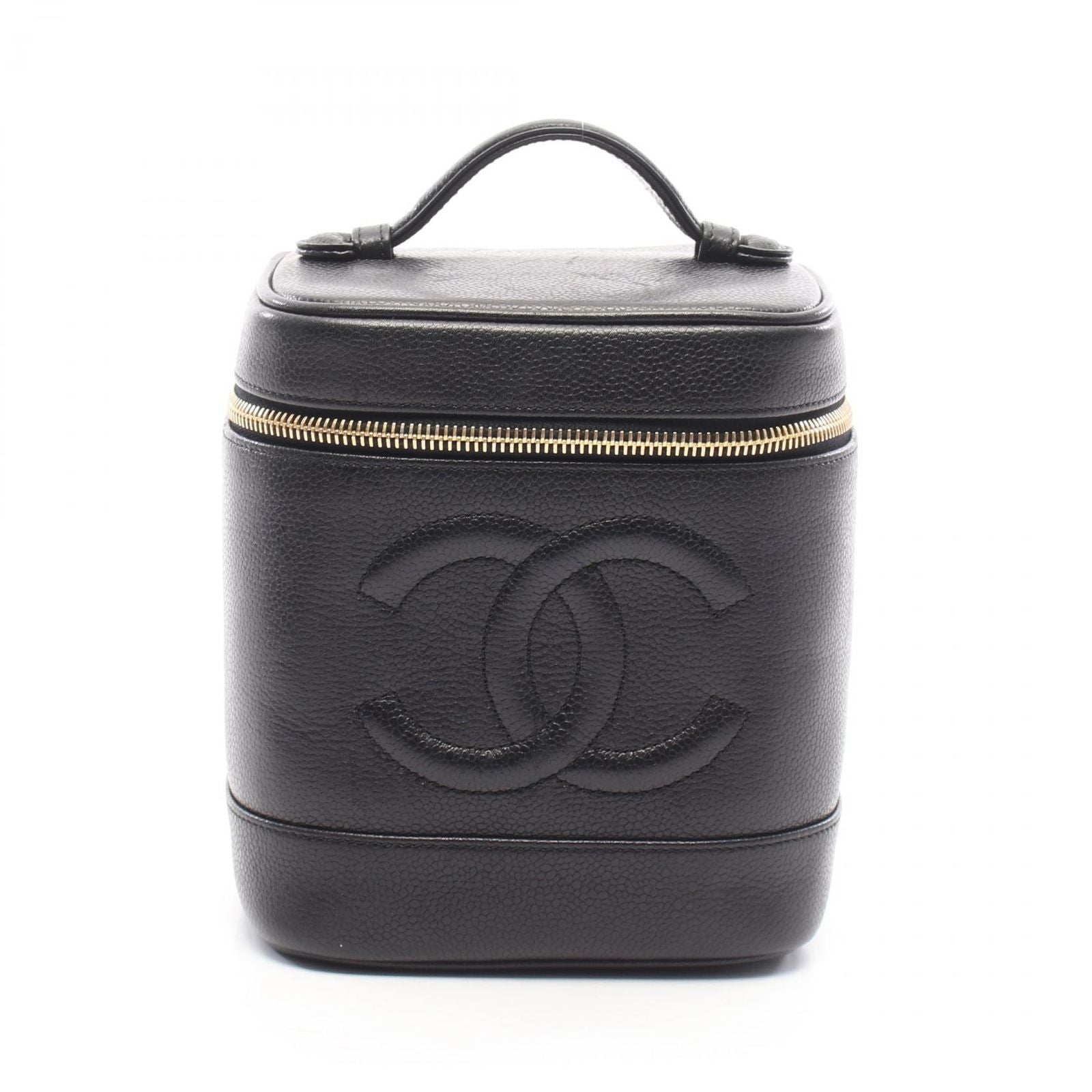Chanel Handbag CC Logo Black Caviar Leather