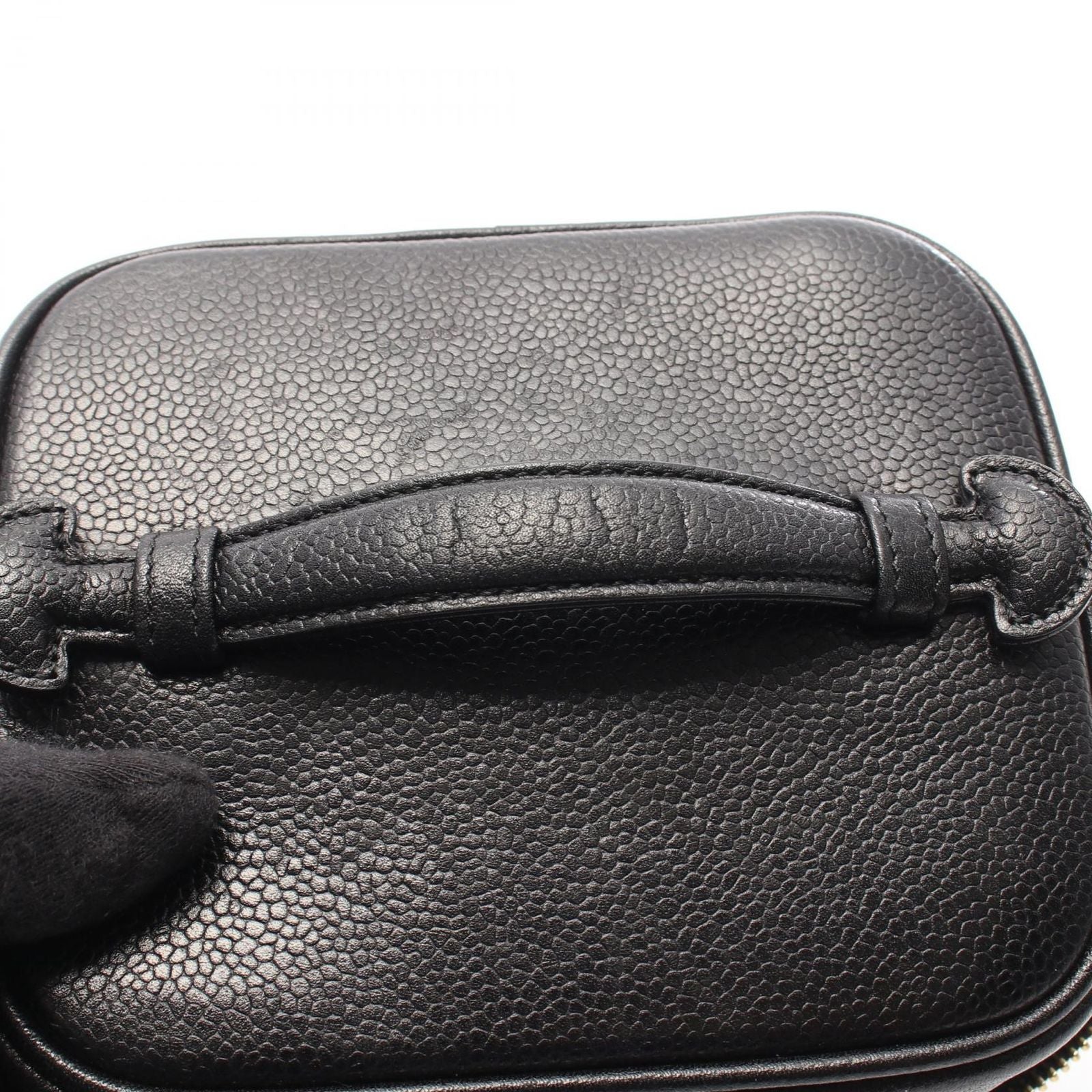 Chanel Handbag CC Logo Black Caviar Leather — view 7
