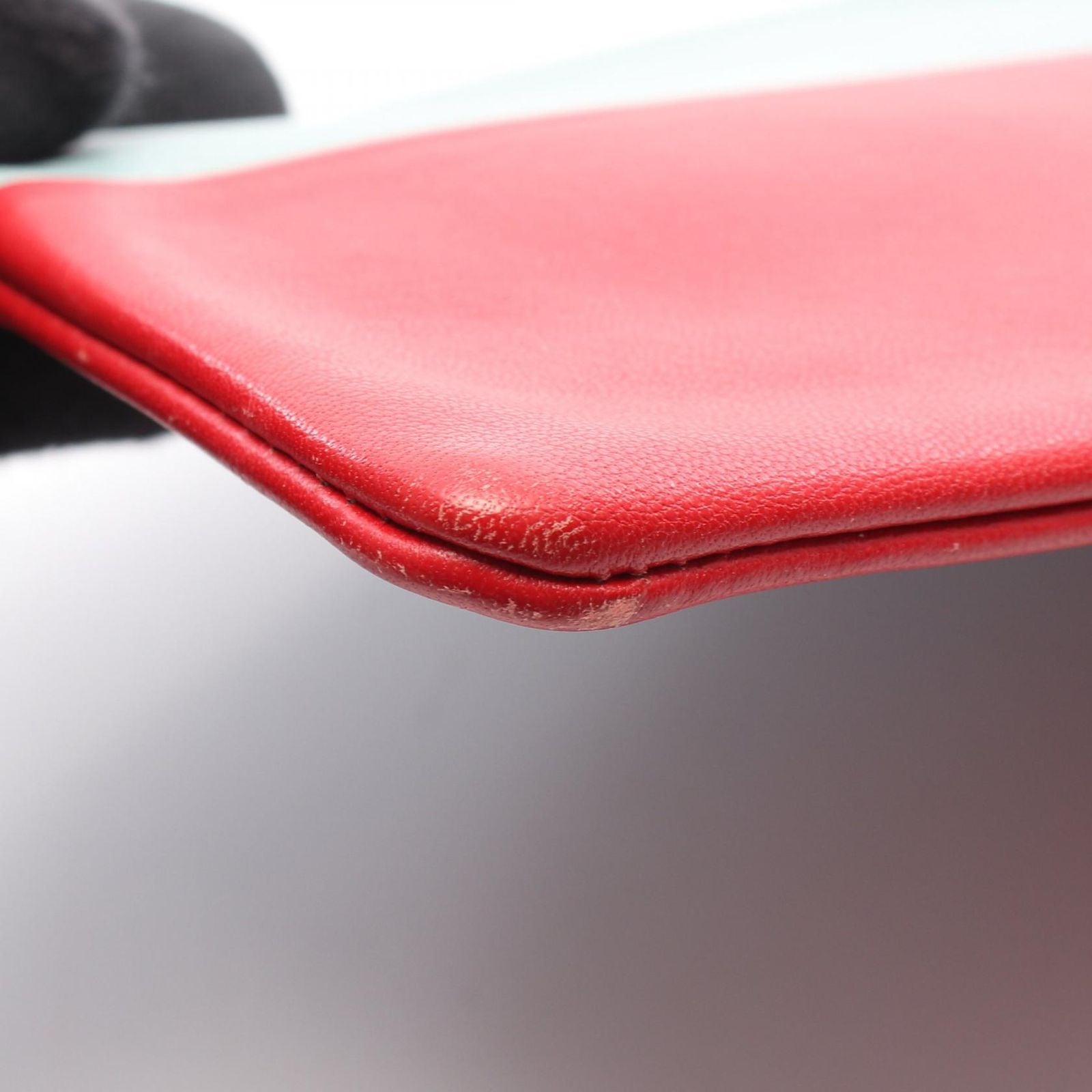 Celine Pouch Solo Bicolor Light Blue Red Leather — view 6