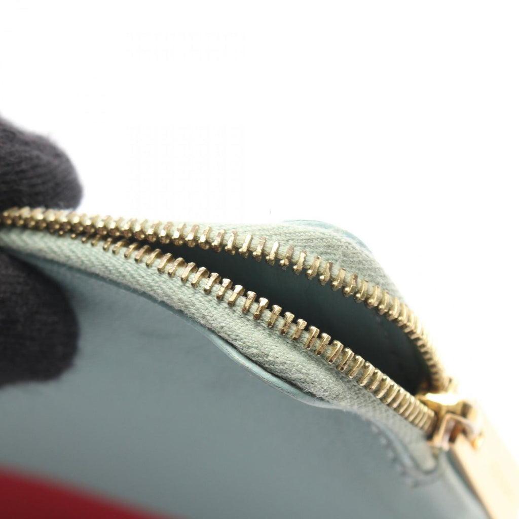 Celine Pouch Solo Bicolor Light Blue Red Leather — view 8