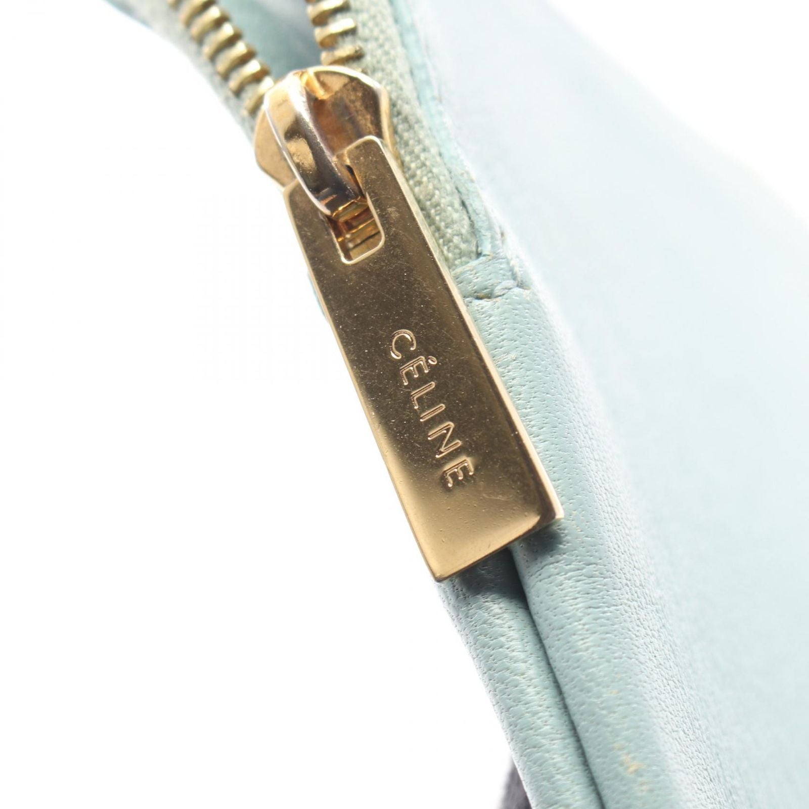 Celine Pouch Solo Bicolor Light Blue Red Leather — view 7